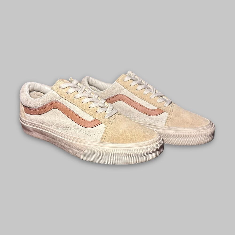 Vans Old Skool Cream and Tan Low-Top Sneakers – Women’s Size 6